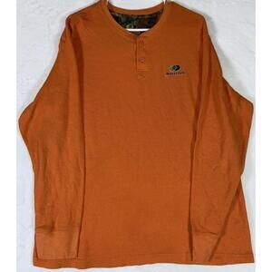 Mossy Oak 1/4 Button Long Slve Shirt 2XL Hunting Outdoors Camo Sportsman Thermal